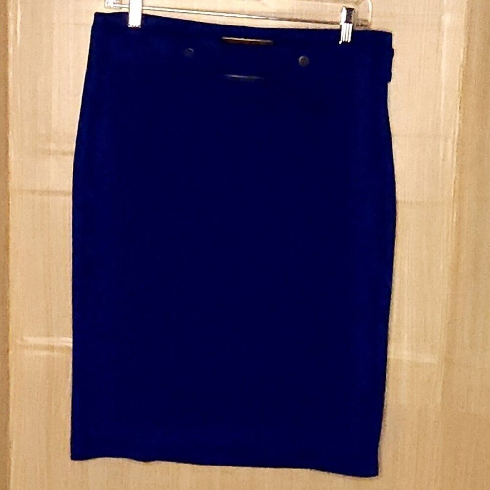 NYCC New York Clothing Co. Royal Blue Pencil Skirt Elastic Waist Medium